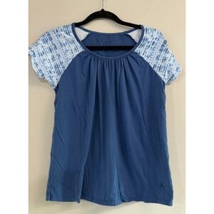 Pendleton Pajama Set Short Sleeve Top and Capris Blue Size S